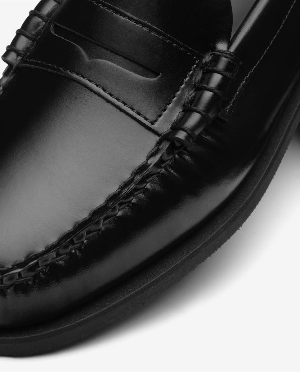 Mocasin de mujer en piel con suela de goma - Sebago - Negro mate Negro mate-6