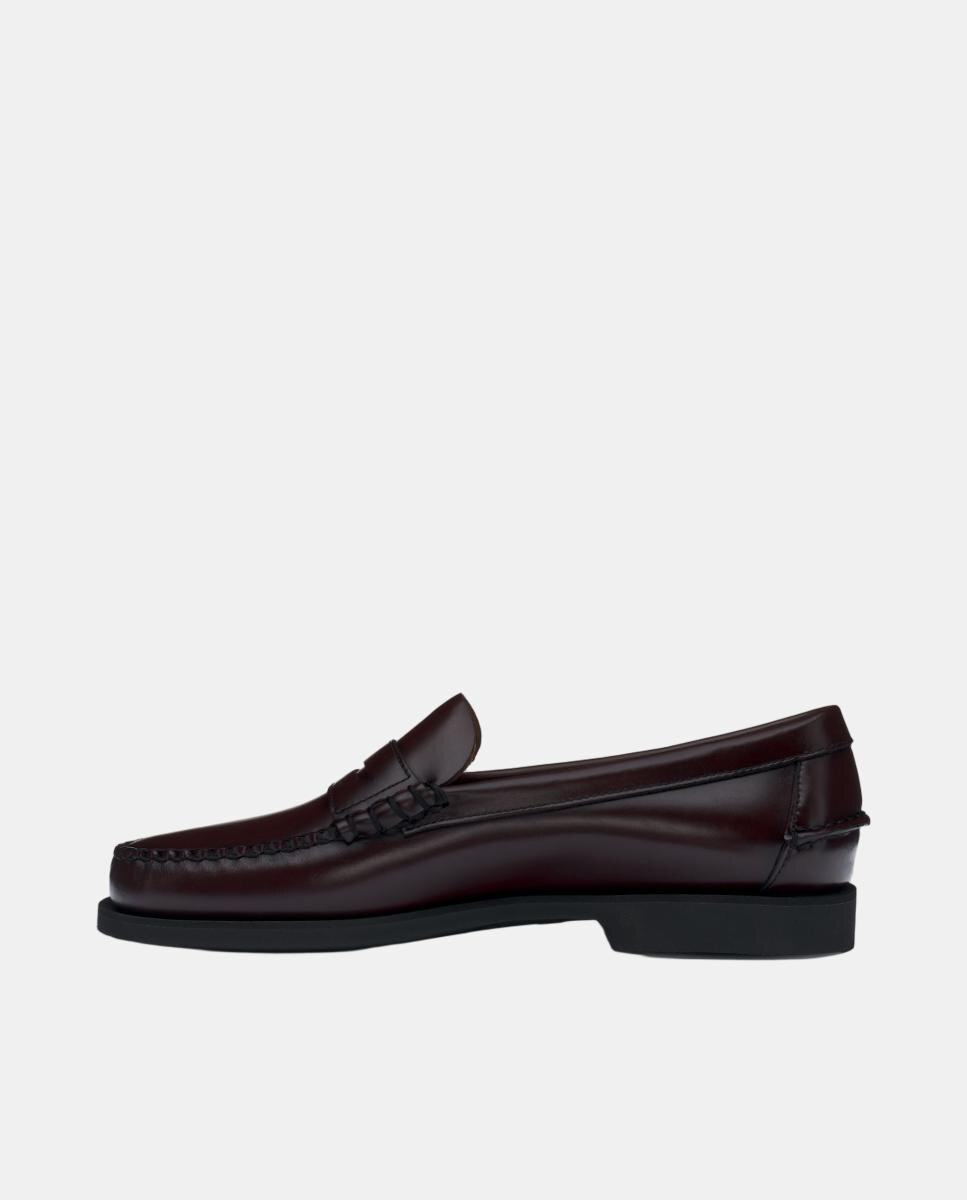 Mocasin de mujer en piel con suela de goma - Sebago - Rojo Granate Rojo Granate-2