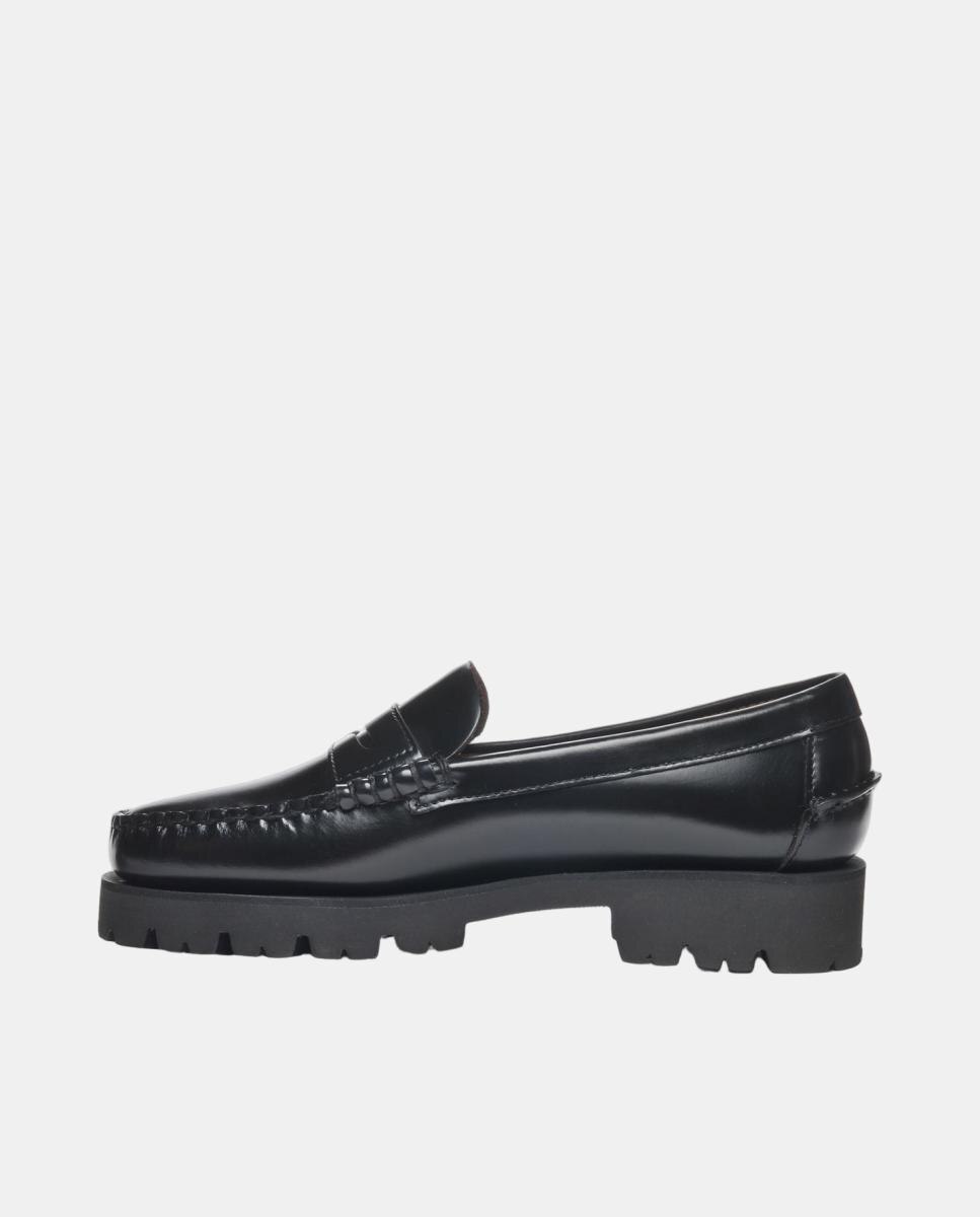 Mocasin de mujer en piel con suela de goma - Sebago - Negro mate Negro mate-3