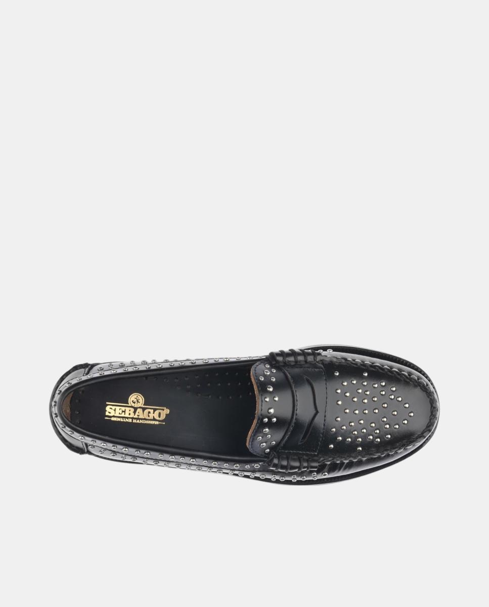 Mocasin de mujer en piel con decoración de tachuelas - Sebago - Negro mate Negro mate-4