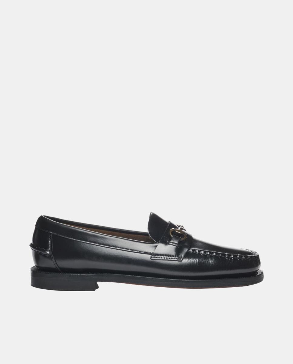 Imagen 0 de Mocasin de mujer en piel con borlas Negro mate
