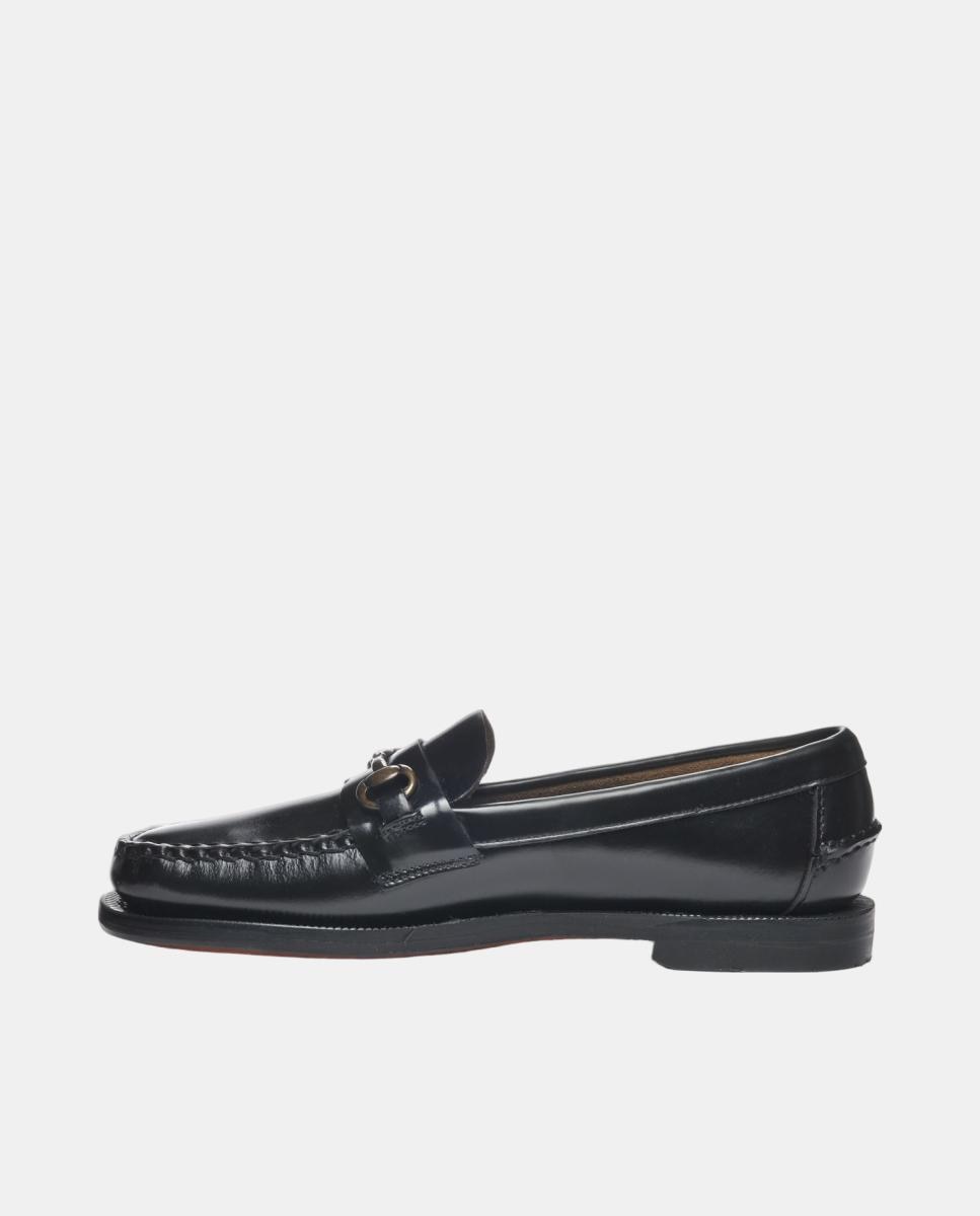 Mocassins em pele com borlas Preto mate-3