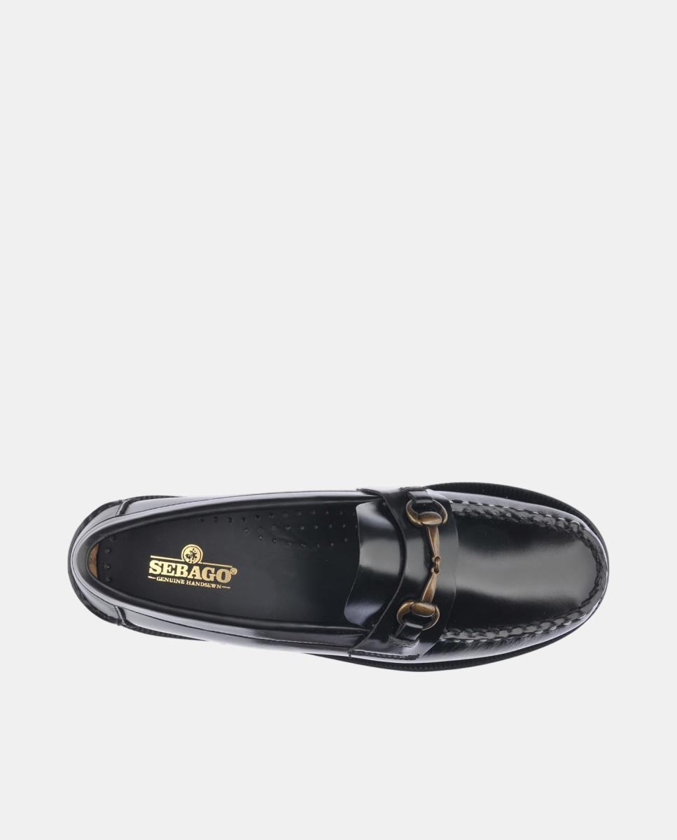 Mocassins em pele com borlas Preto mate-4