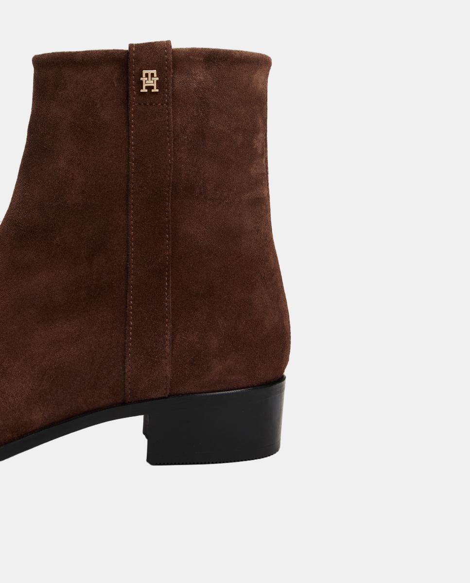 Botins em Pele com Logótipo Dourado Castanho-escuro-6