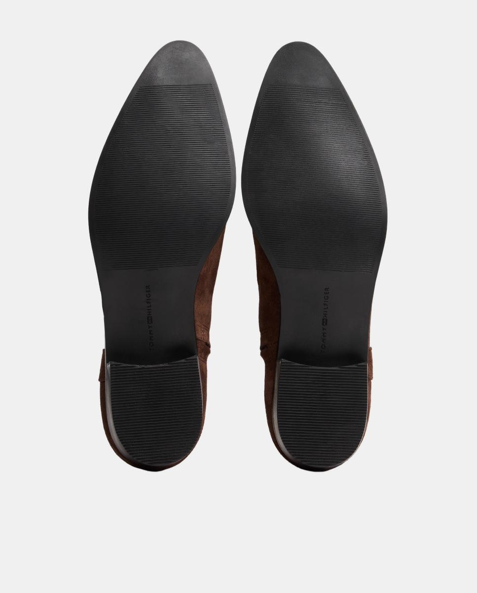 Botins em Pele com Logótipo Dourado Castanho-escuro-7