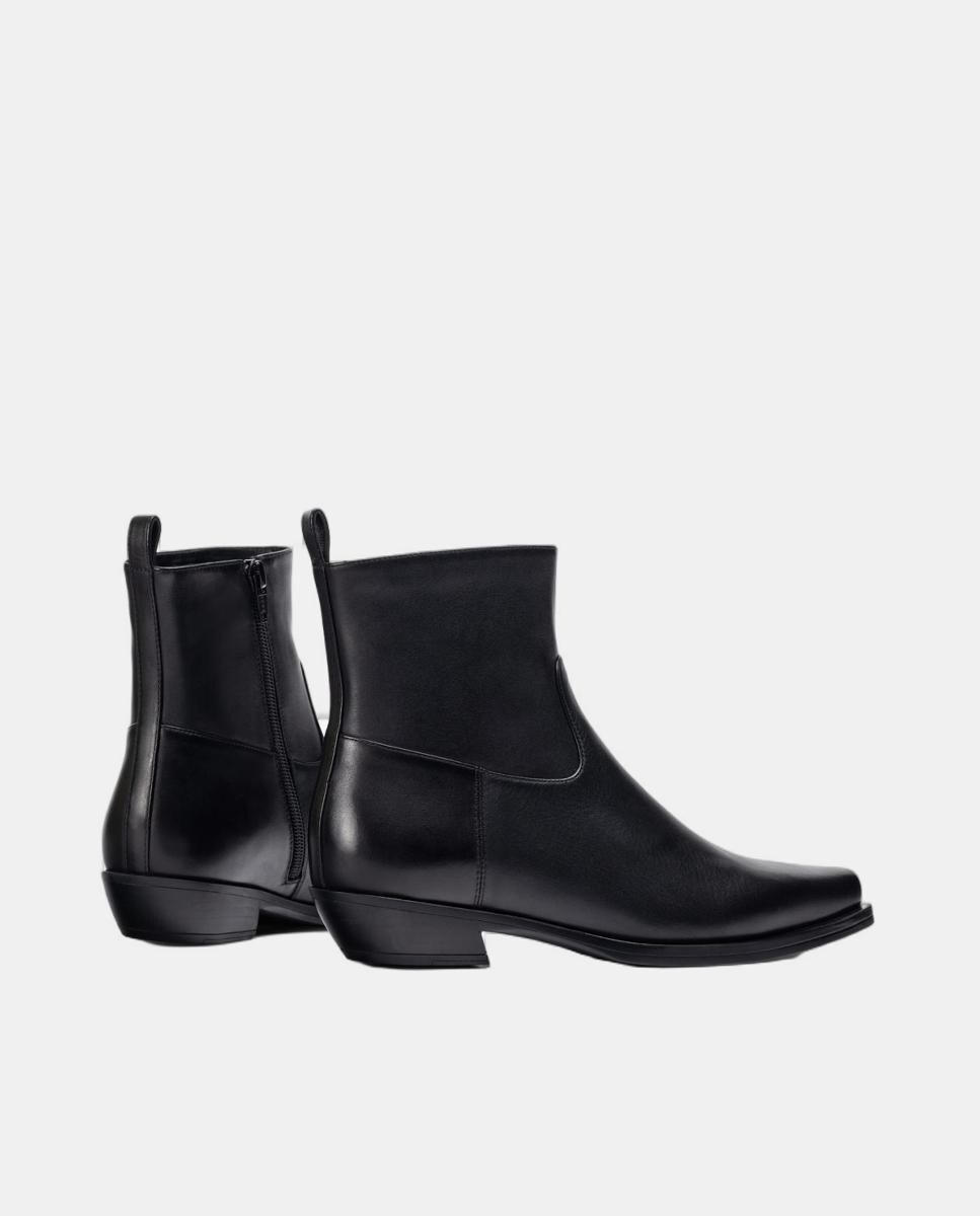 Botins Estilo Cowboy Rasos Preto-3