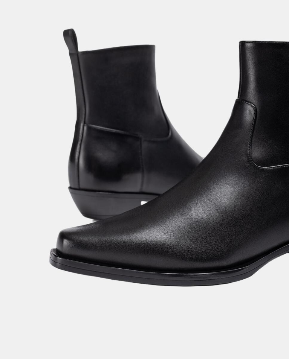 Botins Estilo Cowboy Rasos Preto-4