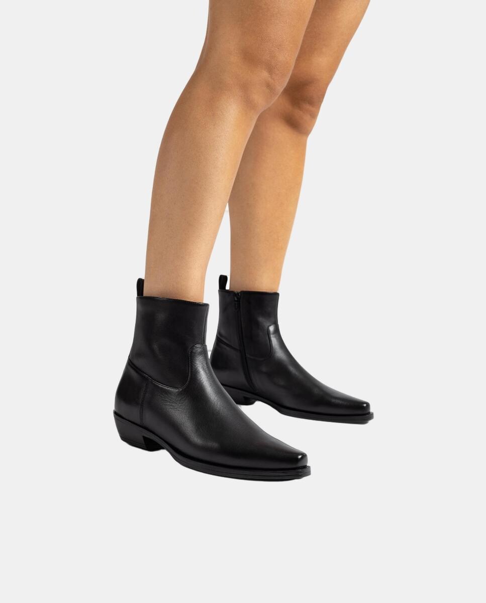 Botins Estilo Cowboy Rasos Preto-5