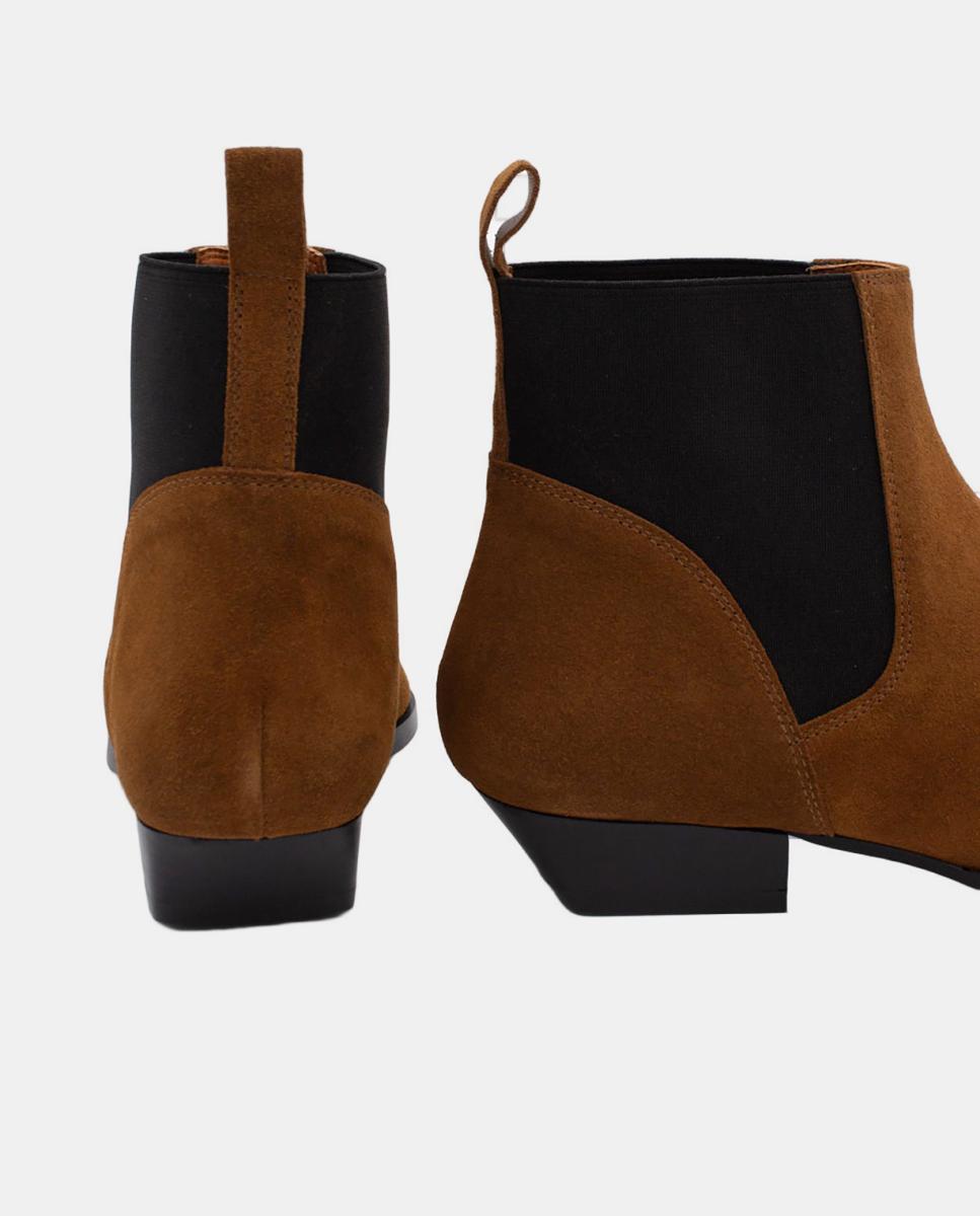 Botins de Cowboy Elásticos Couro-5