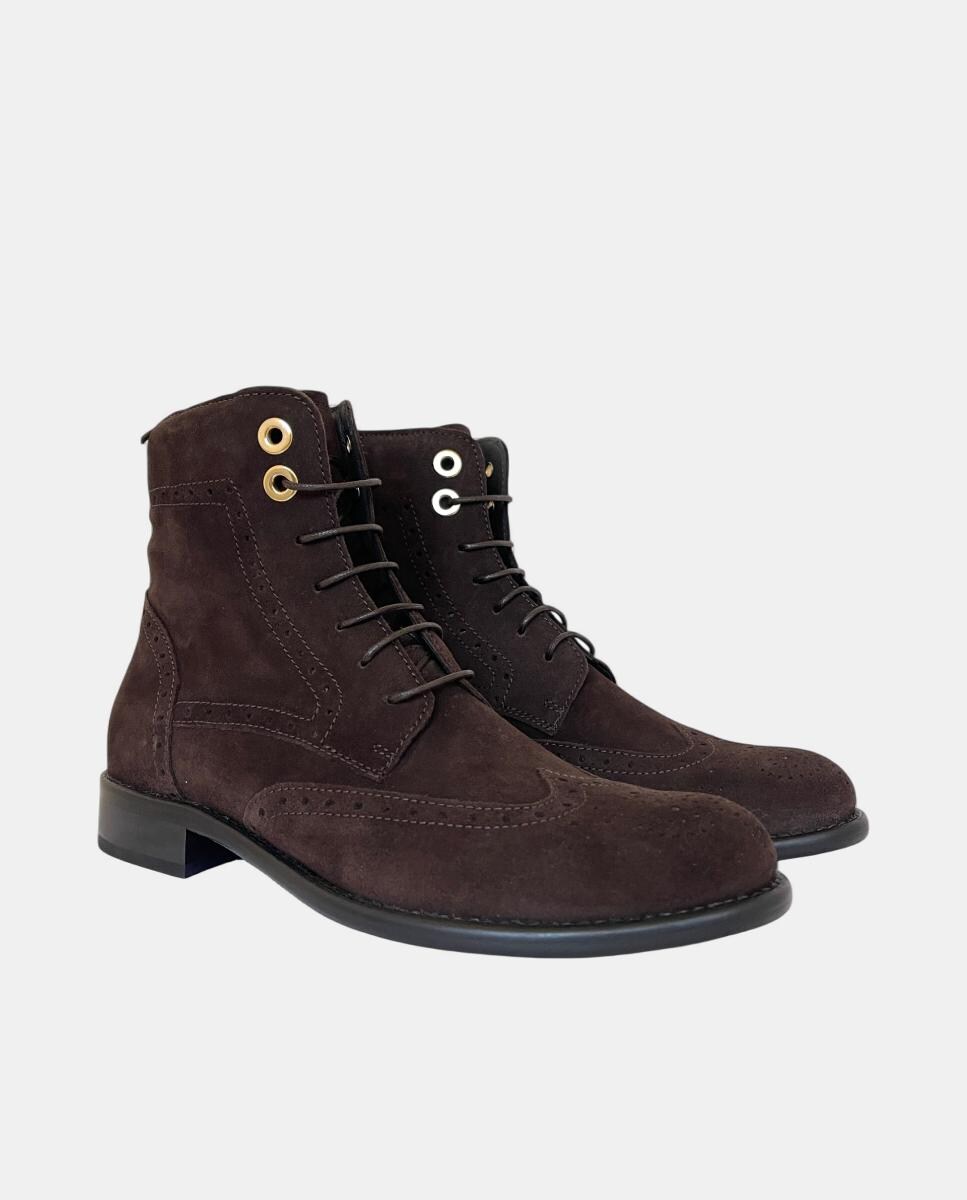 Botins em Croute com Atacadores Castanho-chocolate-2