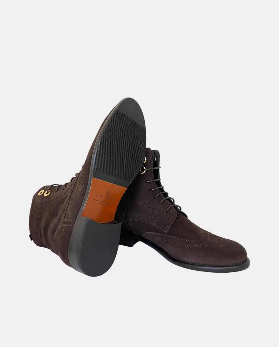 Botins em Croute com Atacadores Castanho-chocolate-3