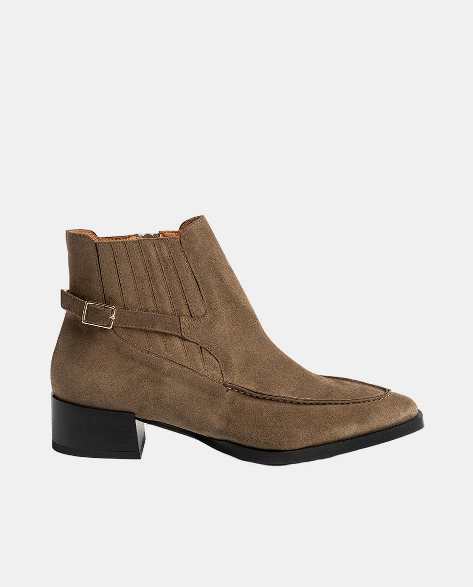 Botins Tipo Chelsea em Croute Natural-1