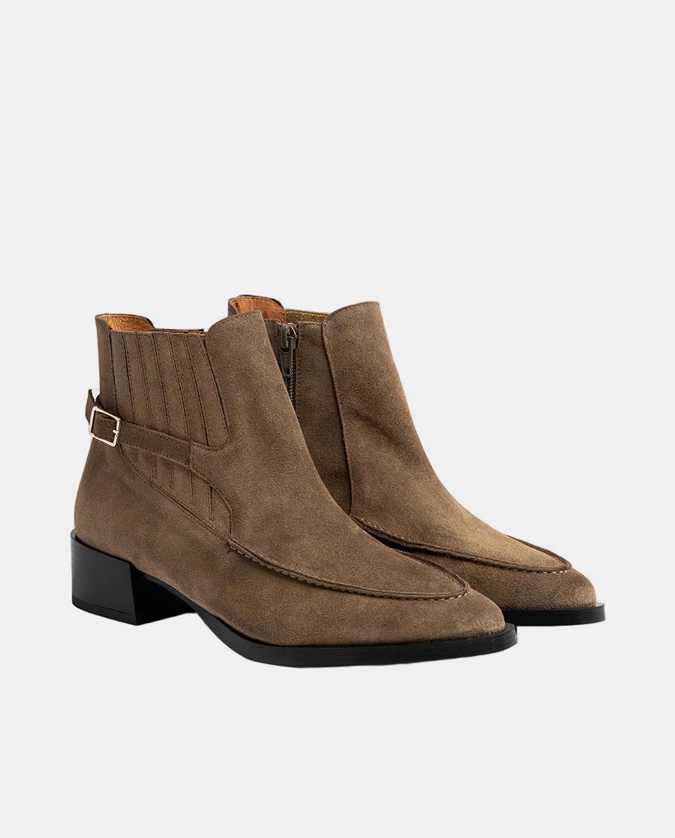 Botins Tipo Chelsea em Croute Natural-2