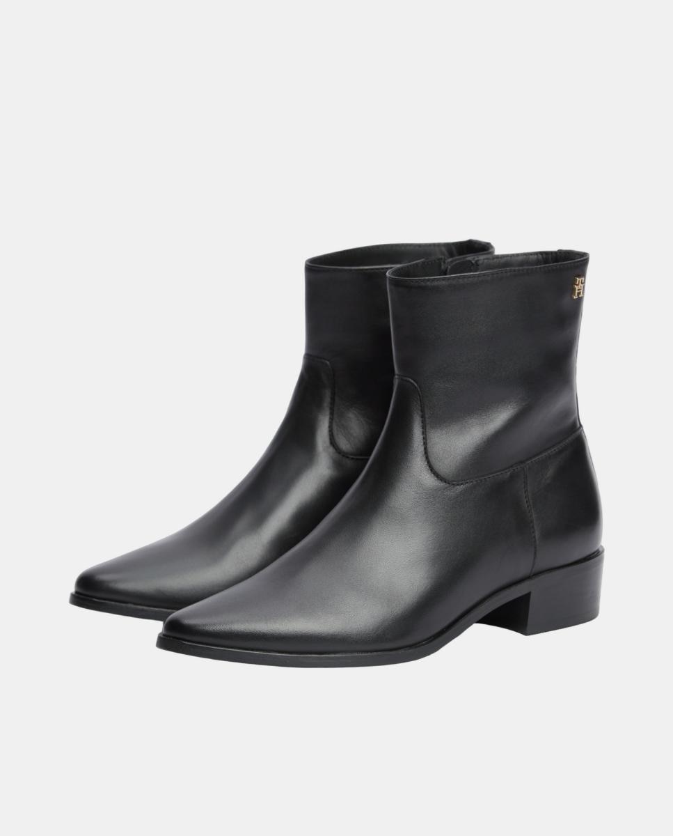 Imagen 3 de Botín de piel TH cremallera - Tommy Hilfiger - Negro Negro