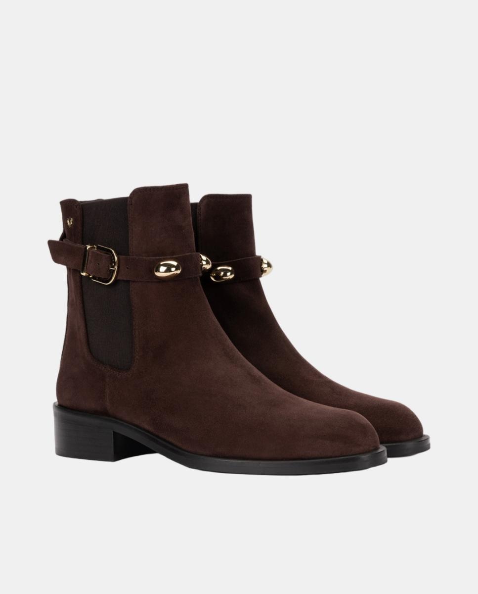 Botines de serraje para mujer - Martinelli - Marrón chocolate Marrón chocolate-2