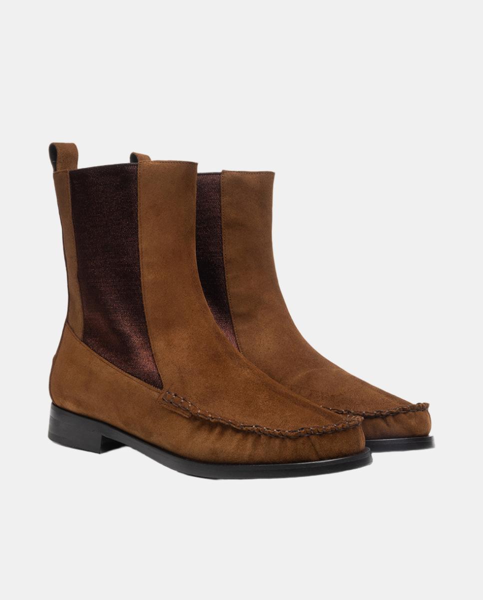 Botins Tipo Chelsea com Conceito de Mocassins em Croute Soft Couro-2