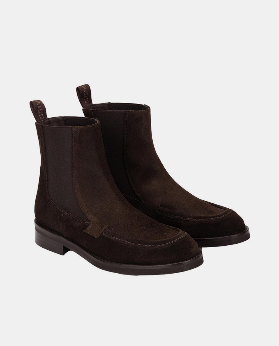 Botins Tipo Chelsea em Pele Castanho-escuro-2