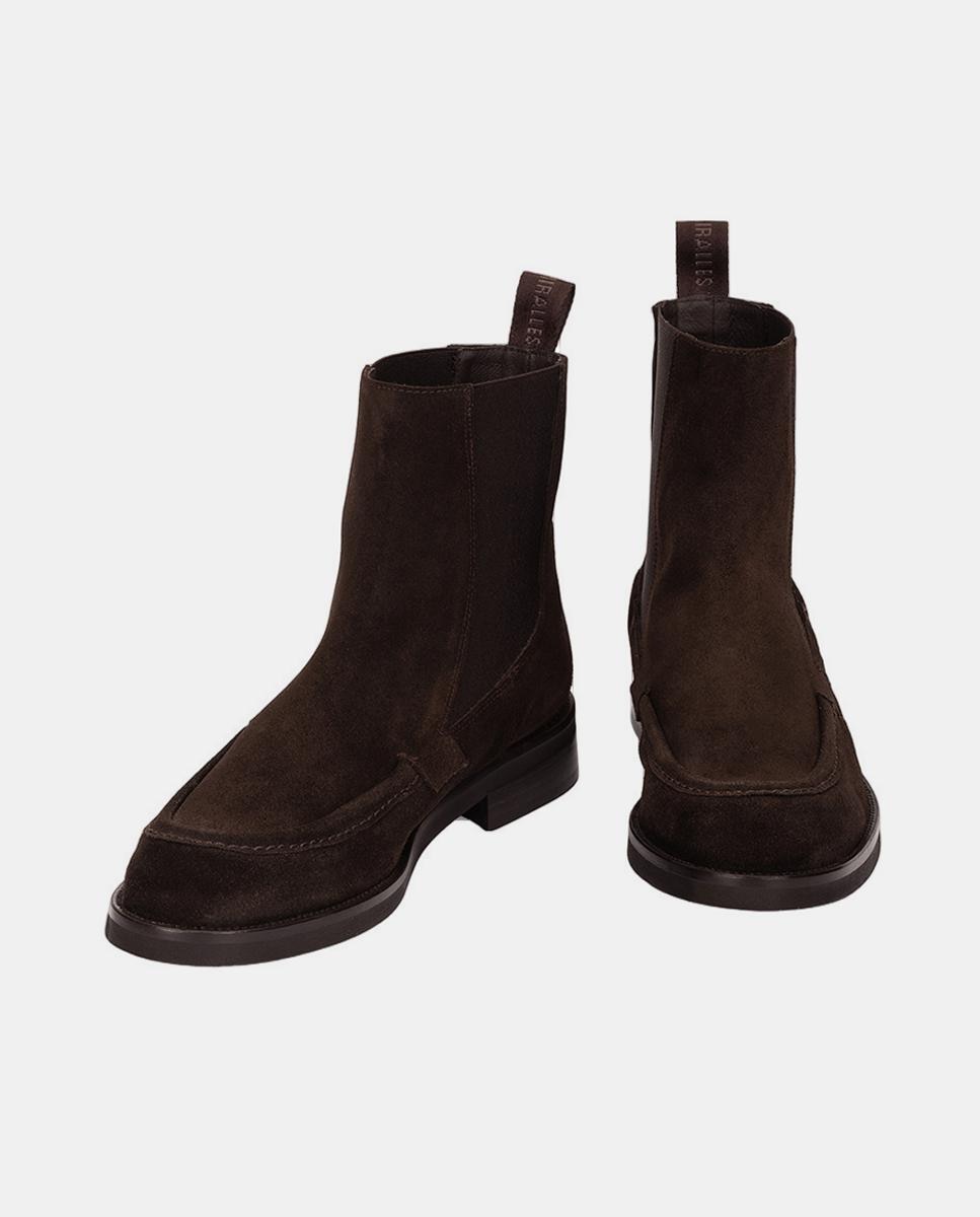 Botins Tipo Chelsea em Pele Castanho-escuro-3