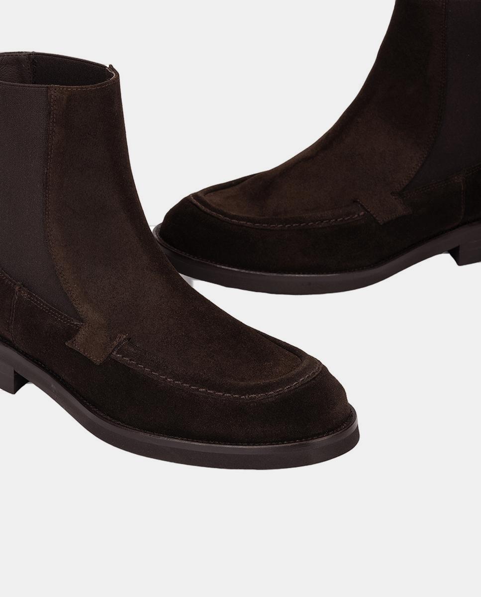 Botins Tipo Chelsea em Pele Castanho-escuro-4