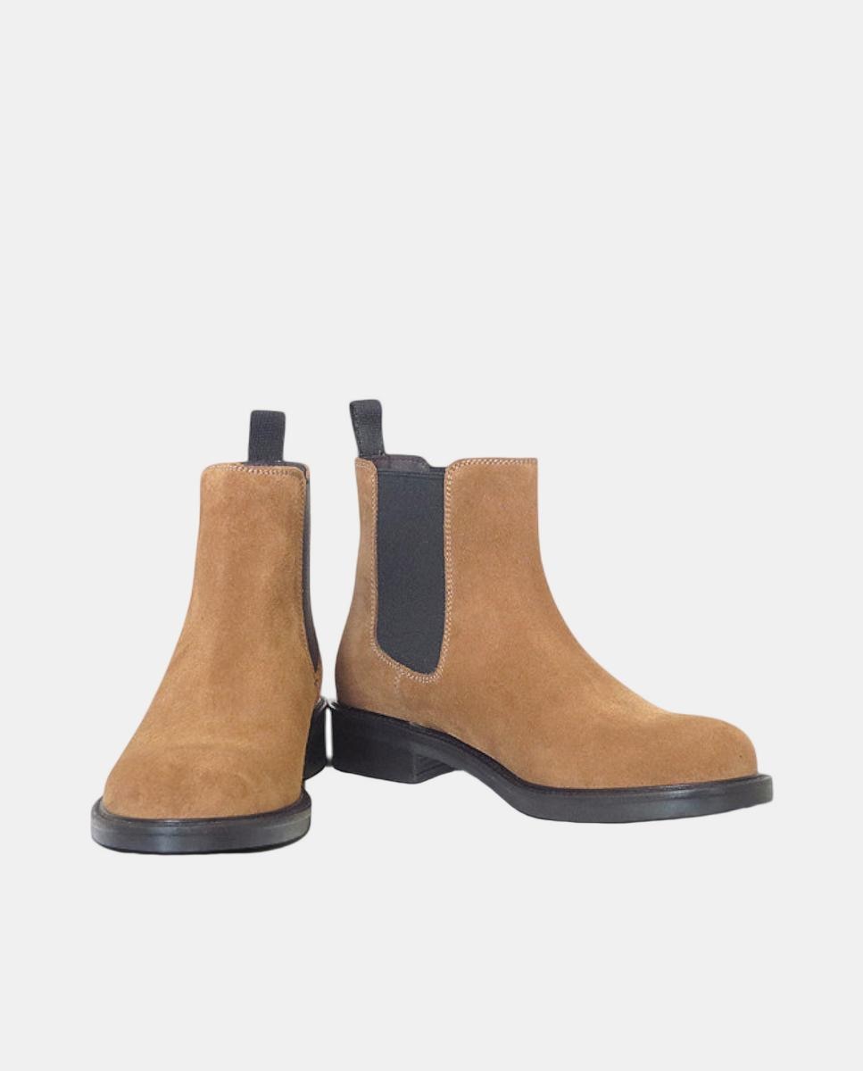 Botins Chelsea com Salto Basket Castanho-3