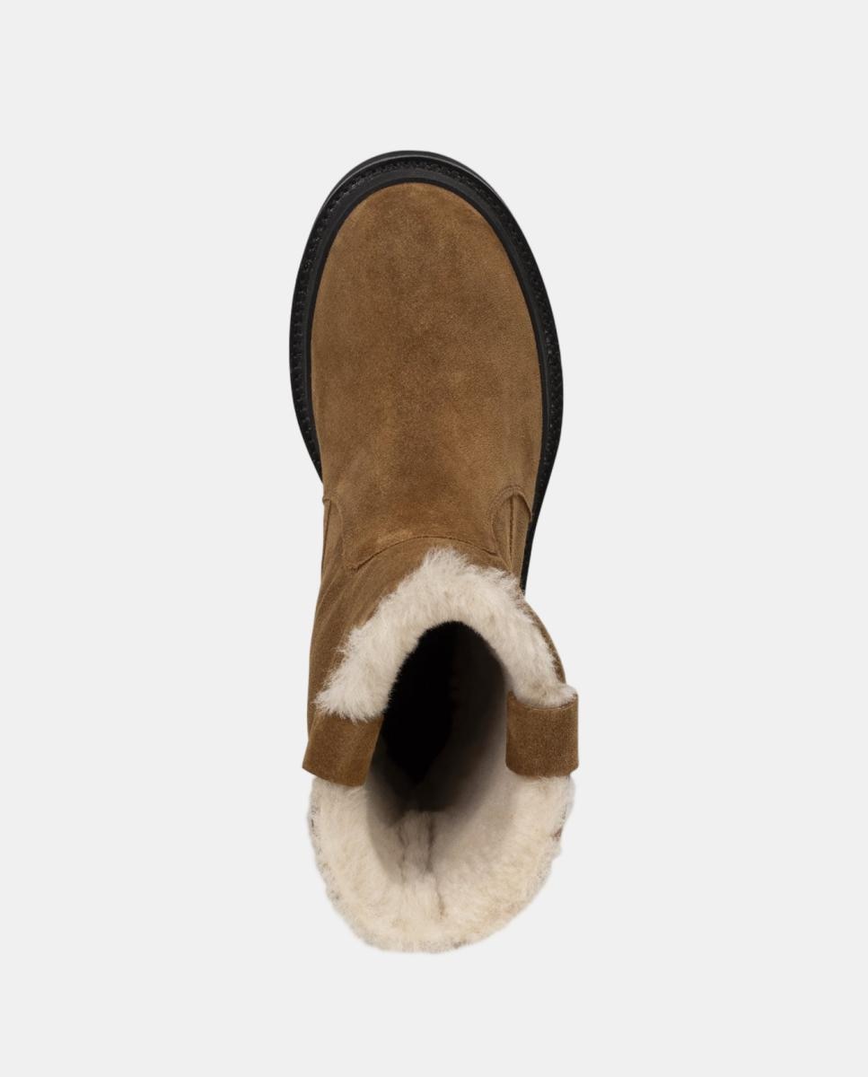 Botins Rasos em Pele Castanho-2