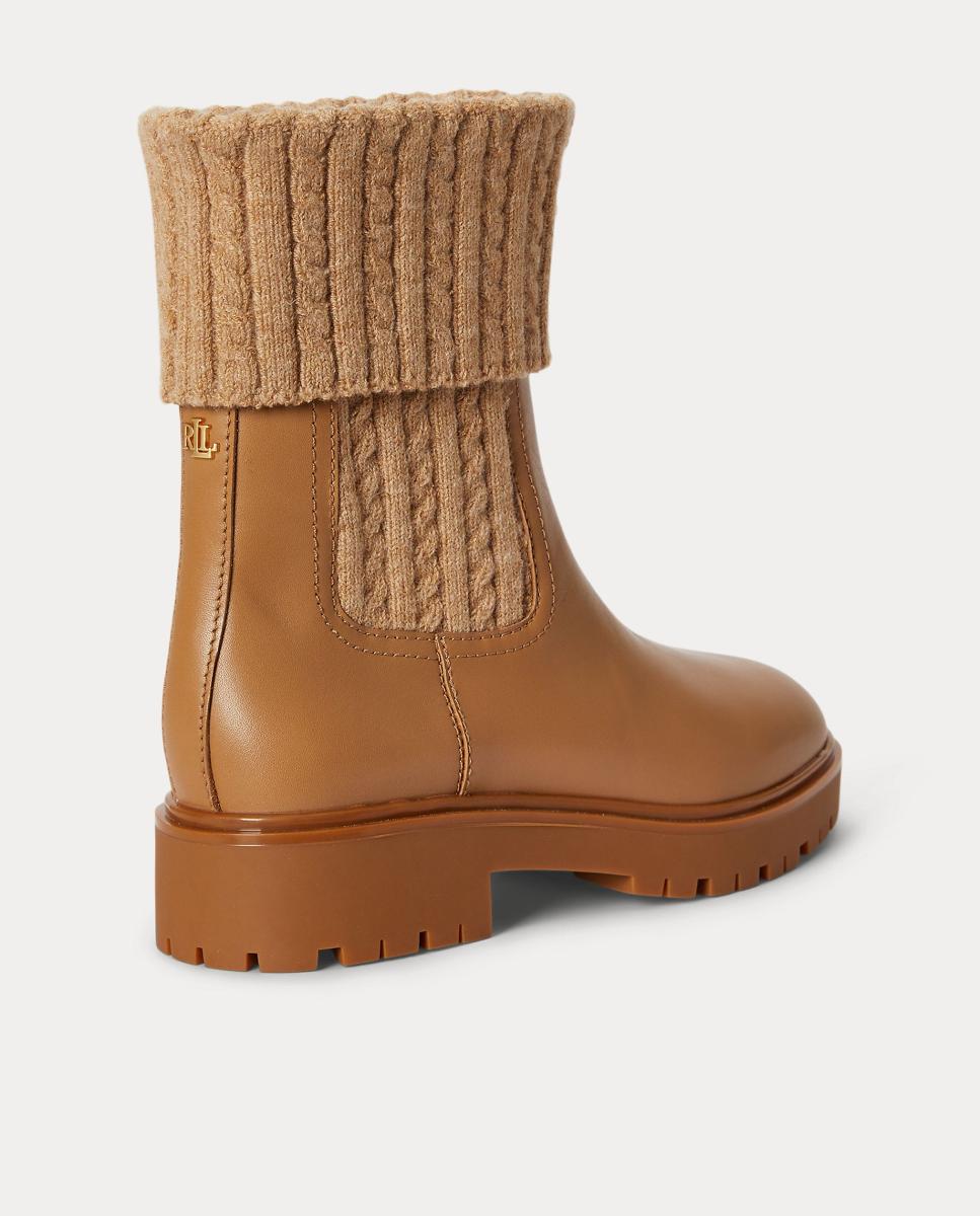 Bota Allyson media caña de mujer de piel - Lauren Ralph Lauren - Caramelo Caramelo-3