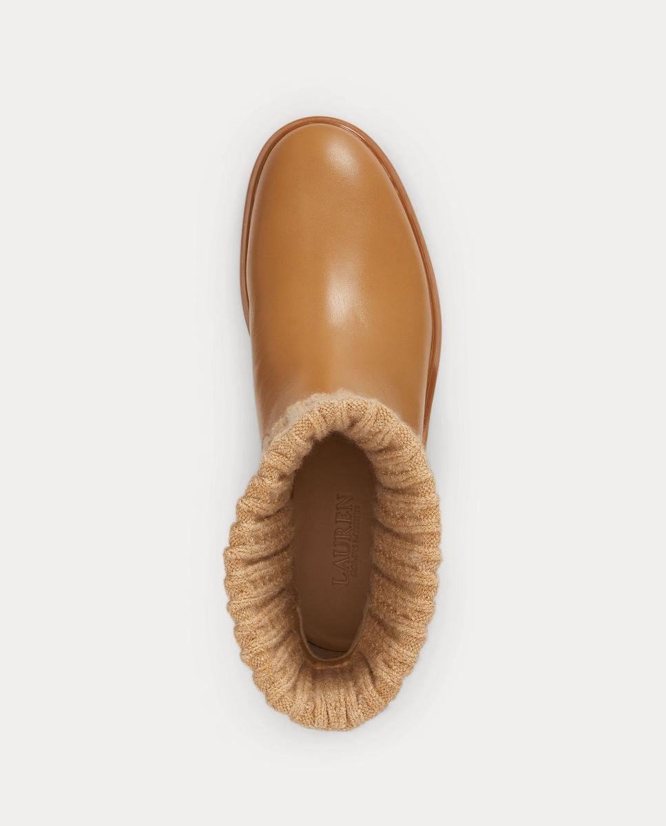 Bota Allyson media caña de mujer de piel - Lauren Ralph Lauren - Caramelo Caramelo-4