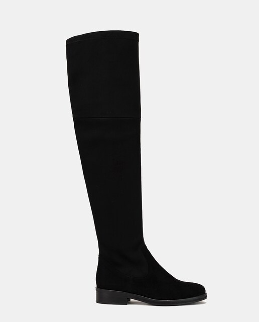 Imagem 0 de Botas em Camurça Stretch com Altura do Cano Acima do Joelho
