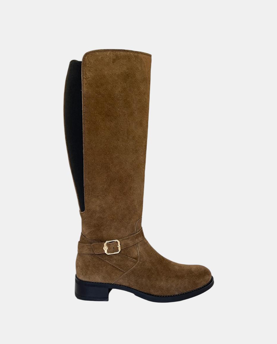 Imagem 0 de Botas em Croute com Salto Raso