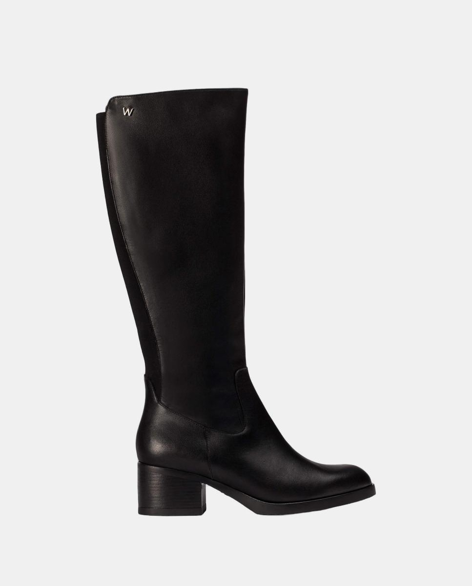 Wonders - Botas piel elásticos negros.