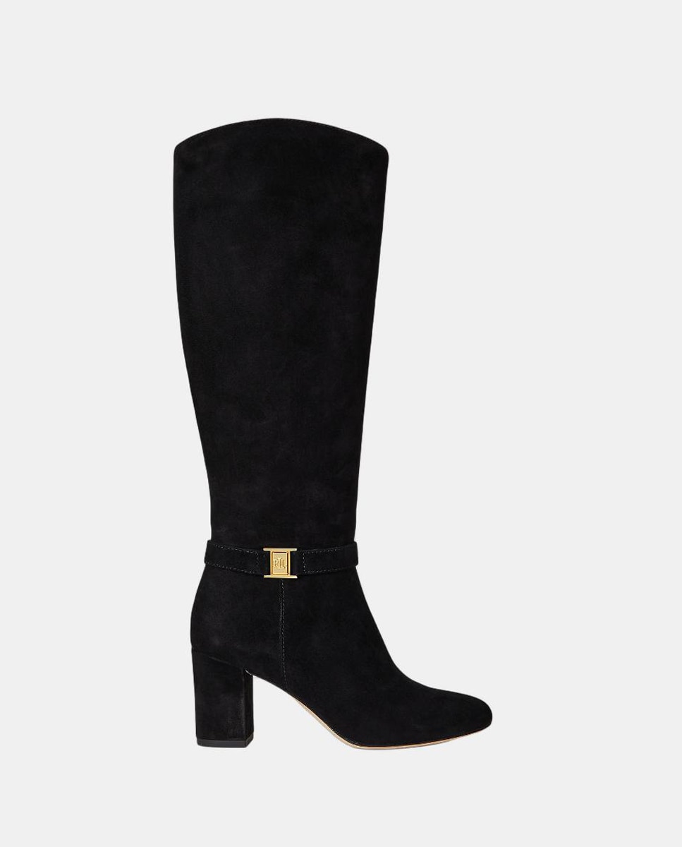 Botas Altas Kellie de Camurça Preto-1