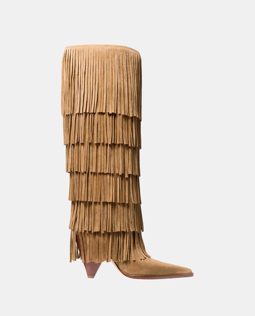 Imagem 0 de Botas Altas Jayla de Camurça com Franjas