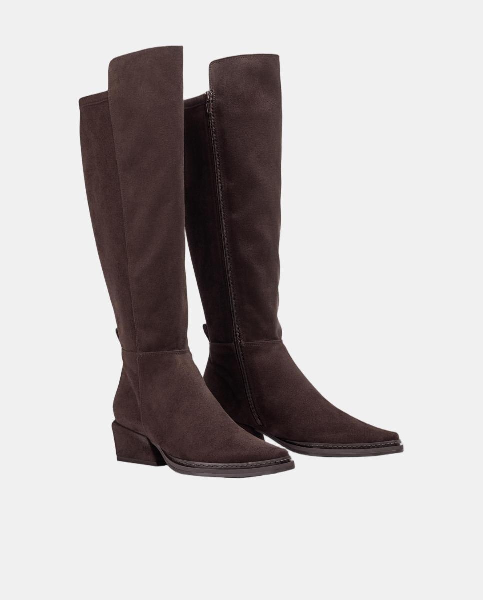 Imagen 2 de Botas de mujer de licra sintética - Unisa - Marrón oscuro Marrón oscuro