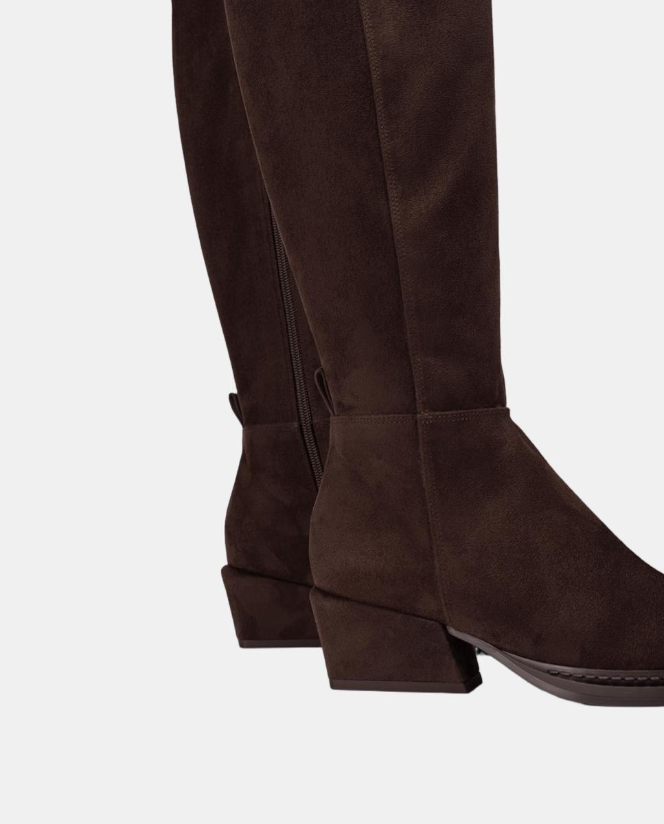 Imagen 4 de Botas de mujer de licra sintética - Unisa - Marrón oscuro Marrón oscuro