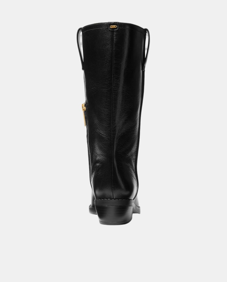 Botas Cowboy Farren em Pele com Salto de Bloco Preto-4
