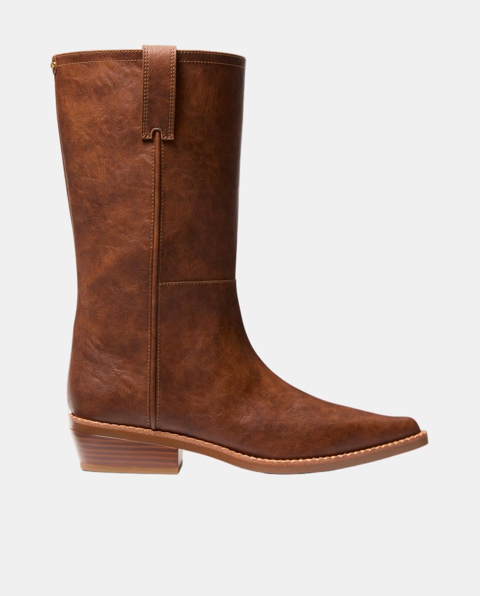 Imagem 0 de Botas Cowboy Farren em Pele com Salto de Bloco