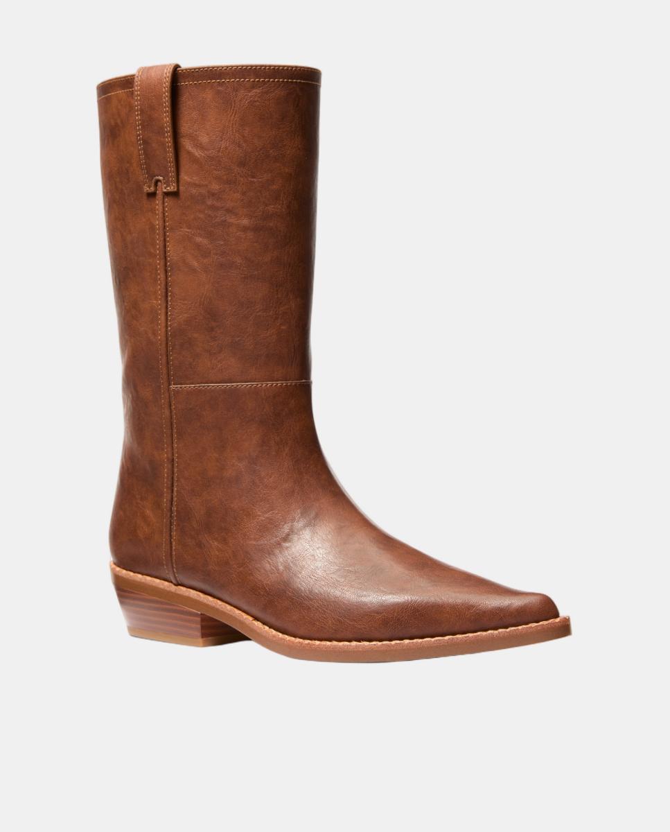 Botas Cowboy Farren em Pele com Salto de Bloco Couro-2