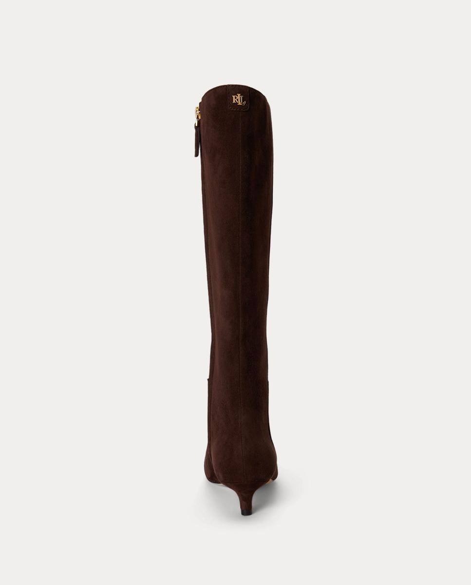 Bota de tacón Frncsa de mujer en ante - Lauren Ralph Lauren - Marrón oscuro Marrón oscuro-3