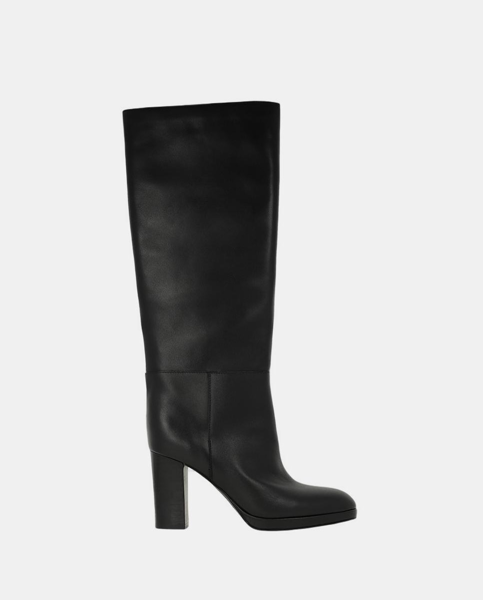 Botas de mujer con tacón y plataforma en piel negra - Lodi - Negro Negro-1