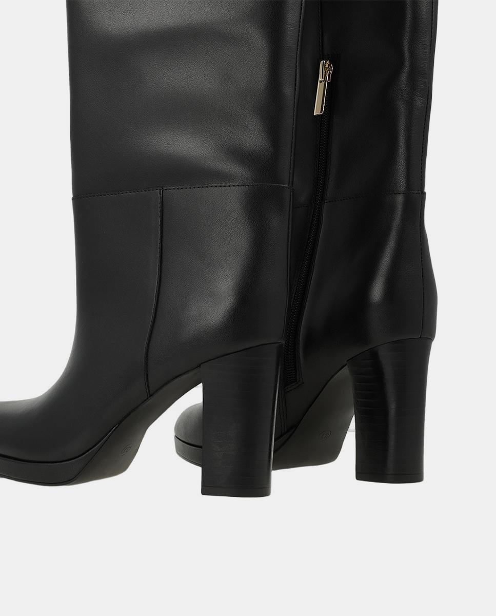 Botas de mujer con tacón y plataforma en piel negra - Lodi - Negro Negro-3