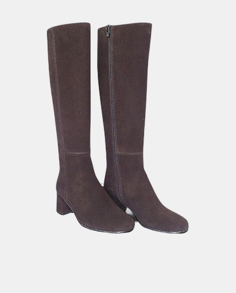 Botas de Salto Lisas Basket Castanho-2