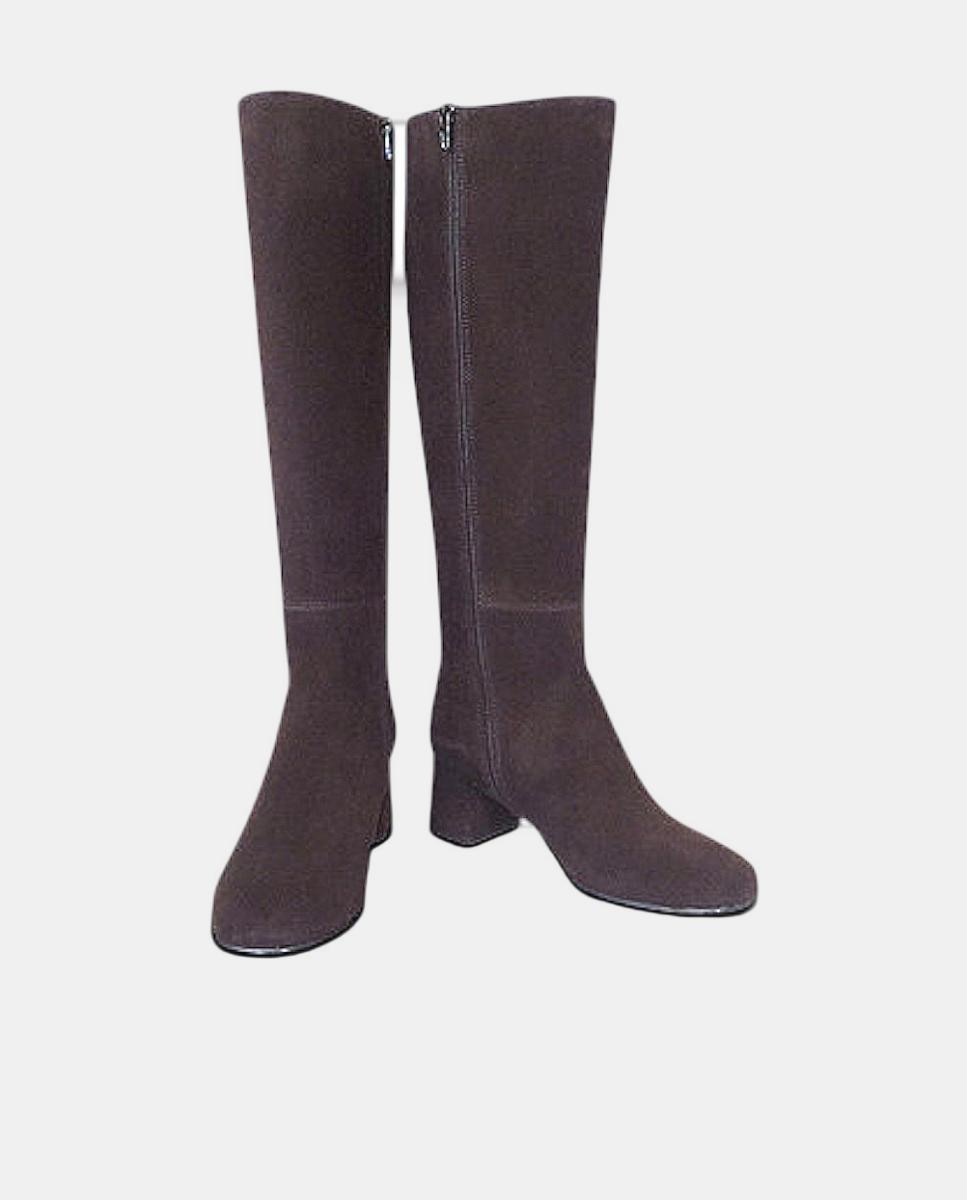 Botas de Salto Lisas Basket Castanho-3