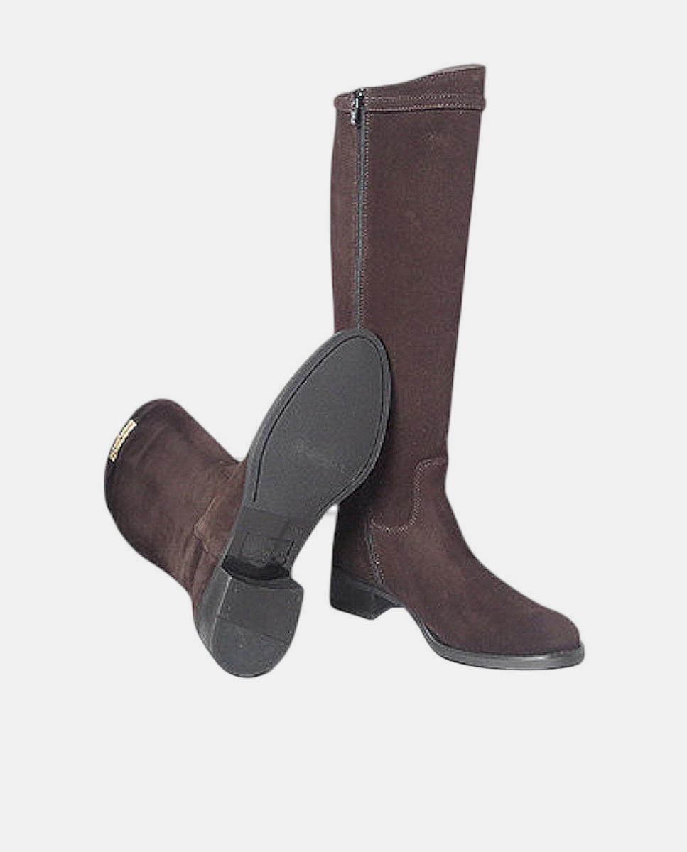 Botas Lisas Basket com Detalhe Metálico Castanho-4