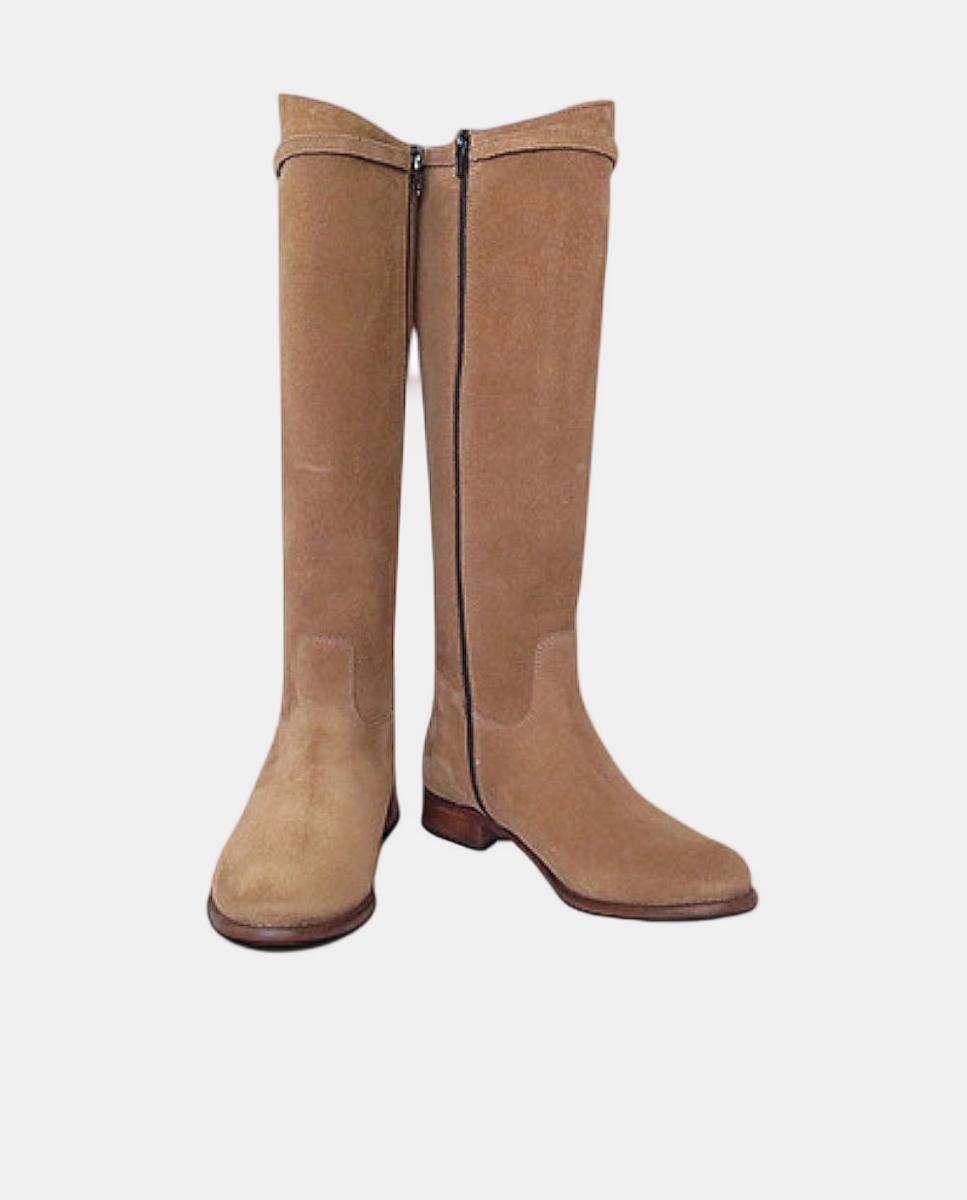Botas Lisas Basket com Detalhe Metálico Castanho-3
