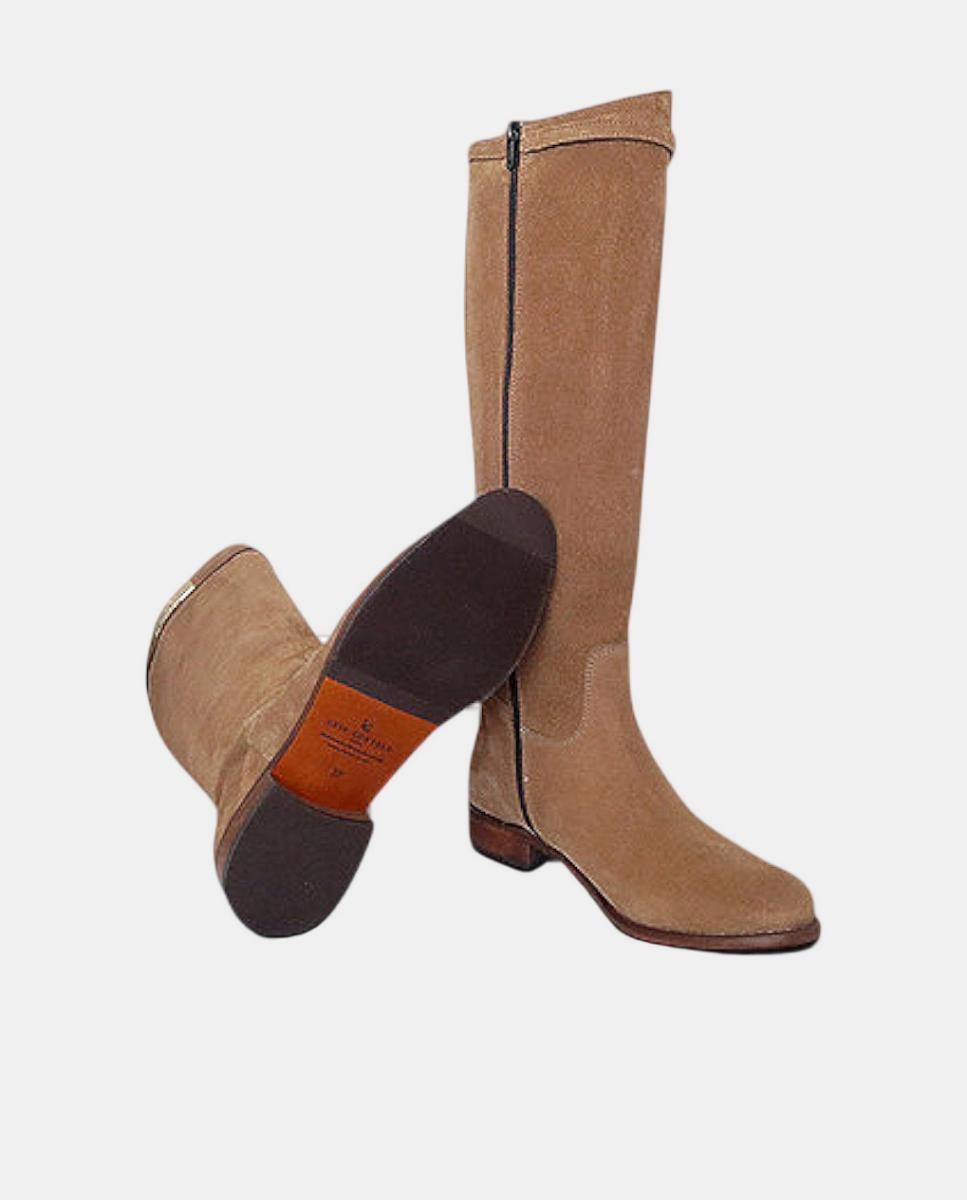 Botas Lisas Basket com Detalhe Metálico Castanho-4