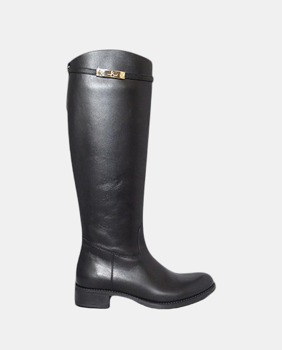 Imagem 0 de Botas Lisas em Pele com Detalhe Metálico
