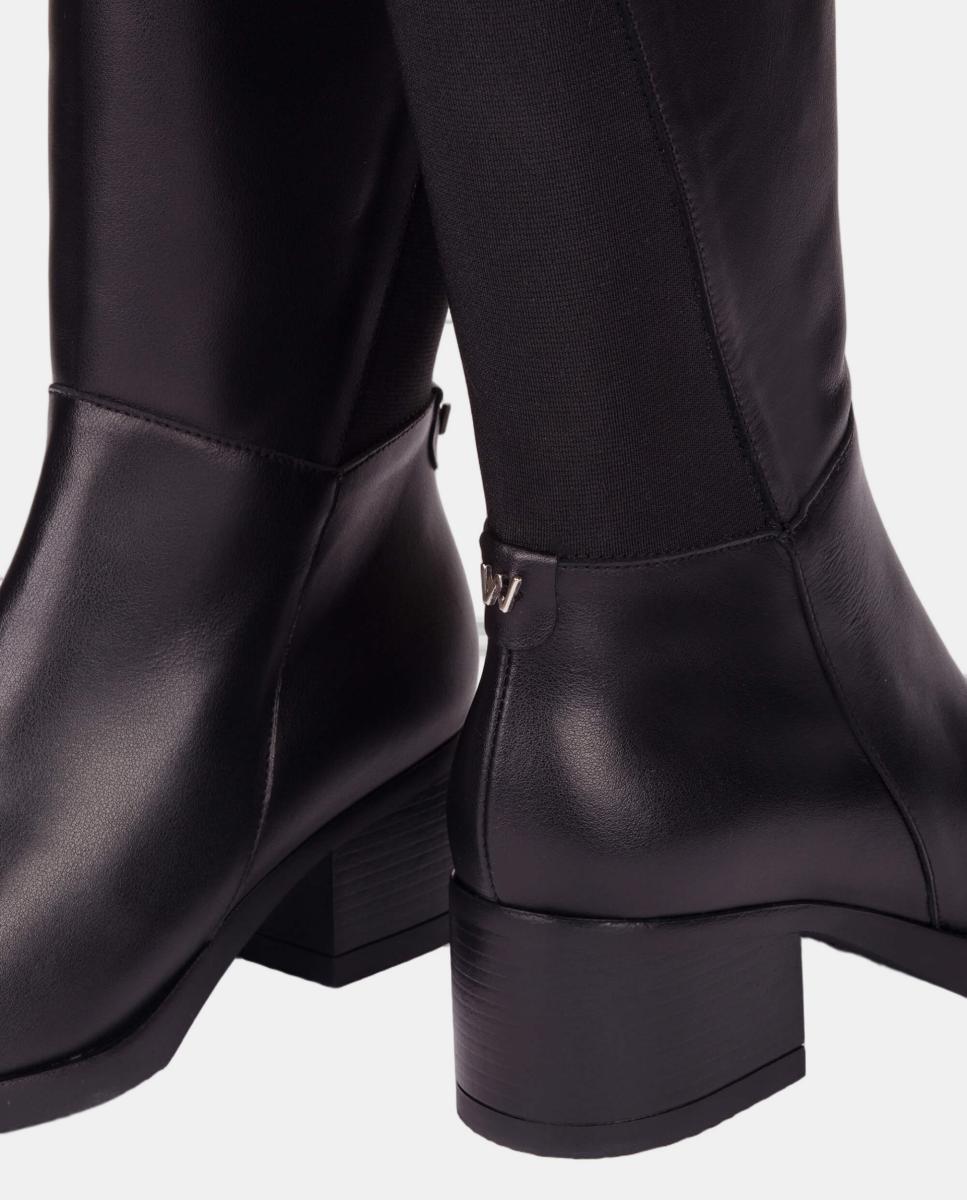 Botas Altas Elásticas Preto-4