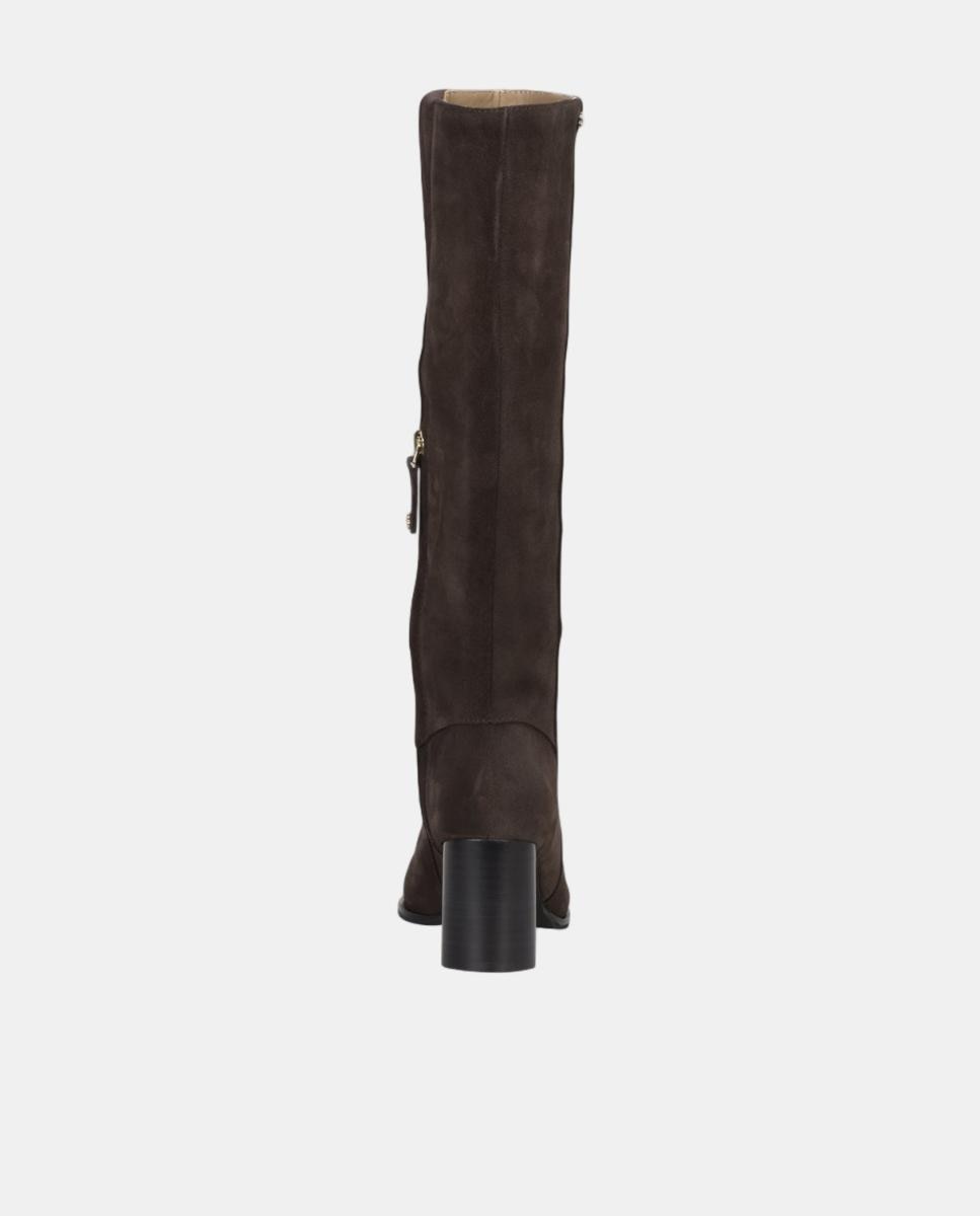 Botas de Cano Alto em Pele Castanho-2