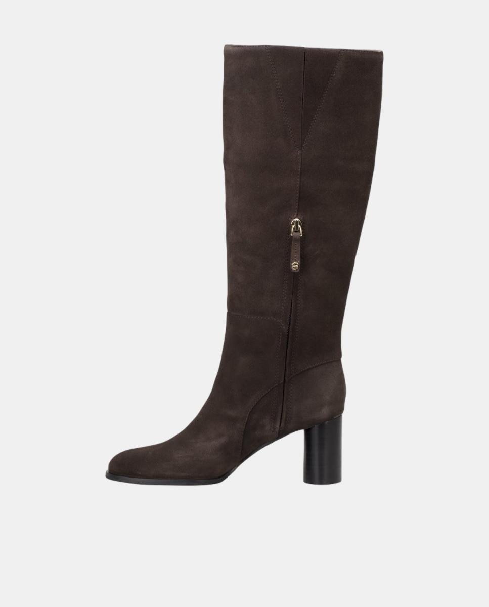 Botas de Cano Alto em Pele Castanho-3