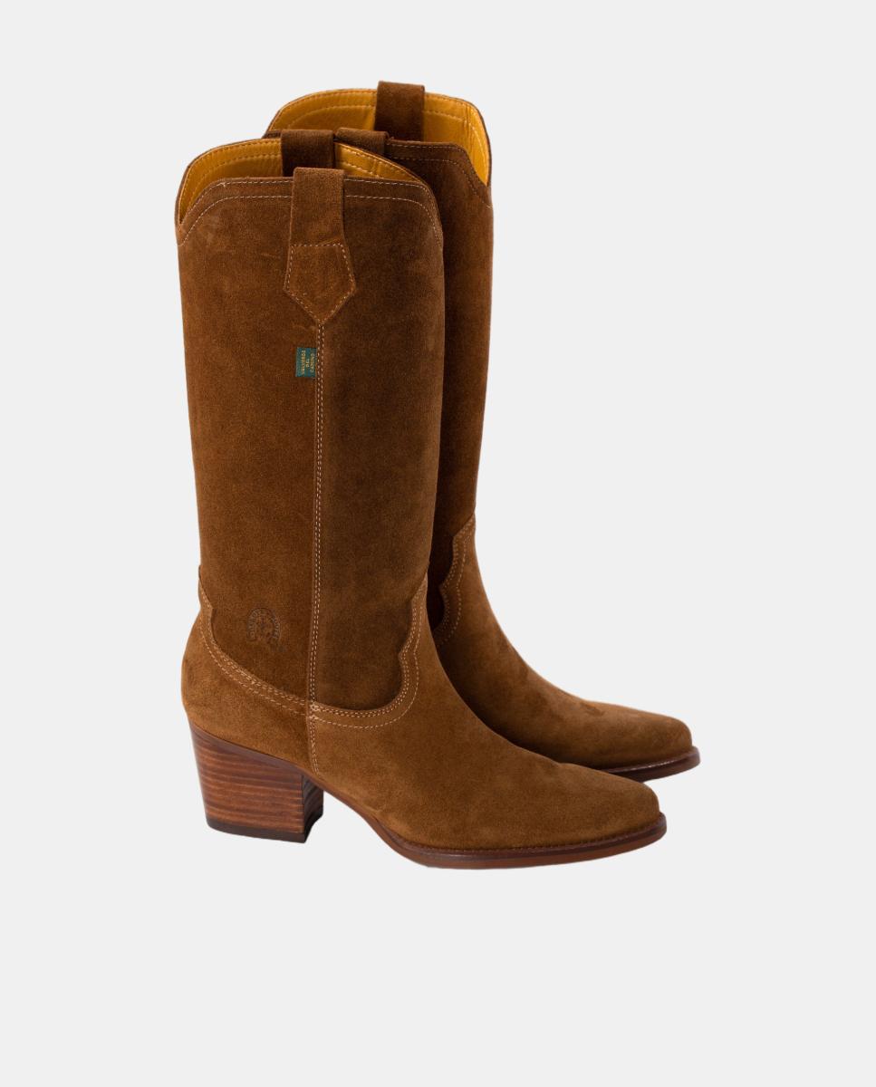 Botas cowboy tacón mujer en piel - Dakota Boots - Marrón topo Marrón topo-2